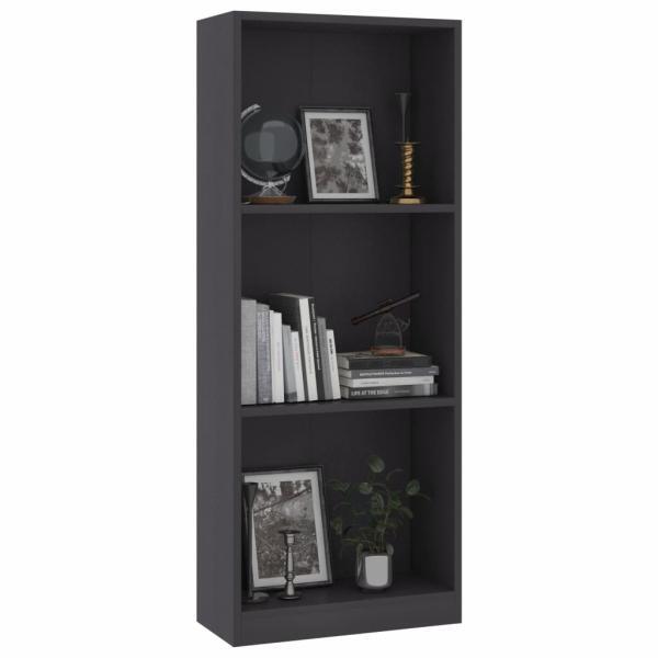 vidaXL Bücherregal 3 Fächer Grau 40x24x109 cm Holzwerkstoff 800830