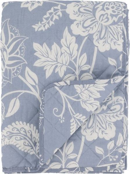 Chic Antique - Decke Quilt Wohndecke 180x130cm Blumenmuster Blau Weiß 16108606 Bild 3