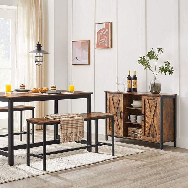 VASAGLE Sideboard Küchenschrank, 100 x 35 x 70 cm, mit offenen Regalfächern