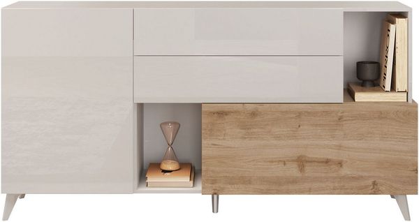 INOSIGN Sideboard Monaco in Breite 181 cm, Anrichte mit Tür, Klappe und 2 Schubkästen, Stauraumschrank – sanftes Schließen, edles Design, viel Platz