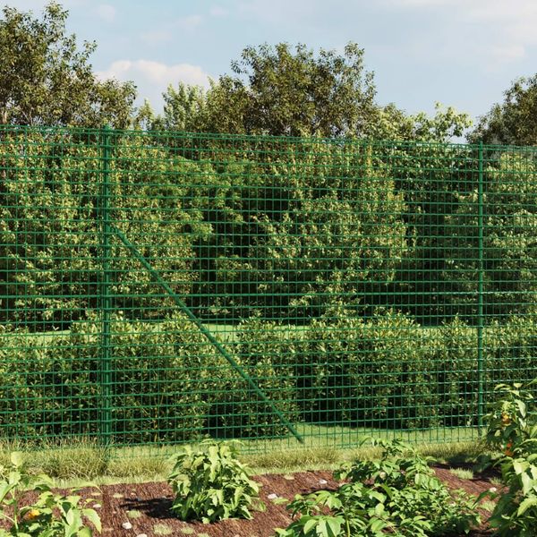 vidaXL Maschendrahtzaun mit Bodenflansch Grün 2x25 m 154158