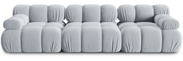 Micadoni Modulares Sofa Bellis 3-Sitzer Samt Bluvel Hellblau