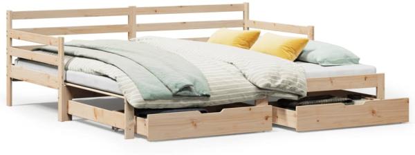 vidaXL Tagesbett Ausziehbar mit Schubladen ohne Matratze 90x200 cm 3302171