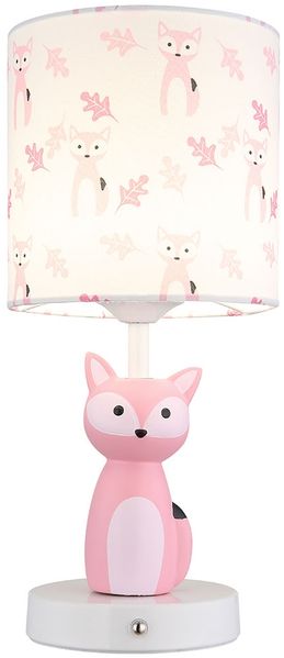 LED Kinder Tischleuchte, Fuchs pink, Touchdimmer, H 33,5 cm