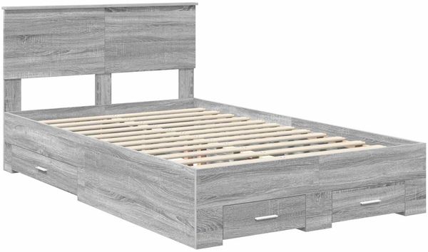 vidaXL Bettrahmen mit Kopfteil Grau Sonoma 120 x 200 cm Holzwerkstoff 3410918 Bild 4