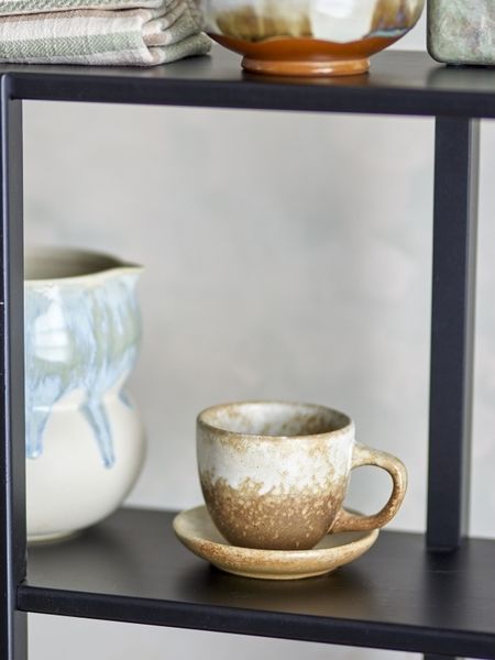 BLOOMINGVILLE Brenta Tasse mit Untertasse Natur Steingut