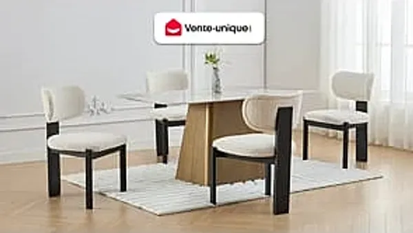 Vente-unique - WILANA Stuhl Stoff Weiß - B 60 cm x H 85 cm x L 56 cm