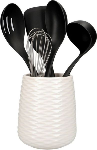 KitchenAid Küchenorganizer-Set, (Set, 6-tlg), hitzebeständig, inkl. 1 Untensilienhälter aus Keramik