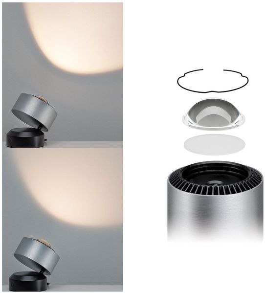 Paulmann No. 79718 LED Tischleuchte Aldan 3,5 W dimmbar Schwarz Alu gebürstet