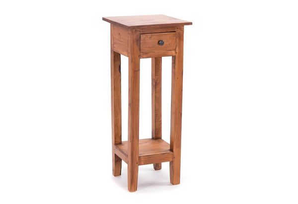 Vintage Design TELEFONTISCH Napoleon 75 | 75 x 30 x 30 cm (HxLxB), Mahagoniholz Beistelltisch im kolonial Stil, Blumenhocker, Holz Tischchen | Farbe: 08 honigfarben gewachst