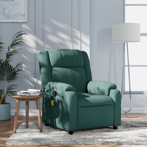 vidaXL Massagesessel Dunkelgrün Stoff 373554