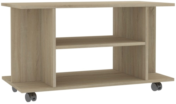 vidaXL TV-Schrank mit Rollen Sonoma-Eiche 80x40x45 cm Holzwerkstoff 800192