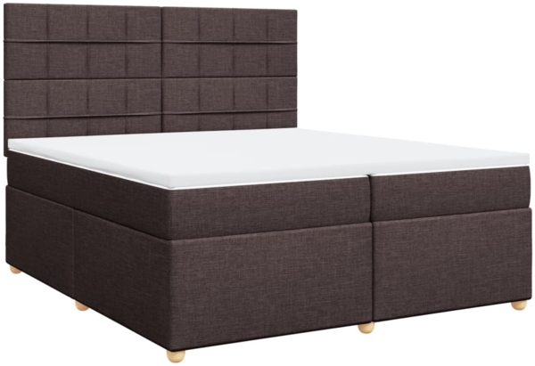 vidaXL Boxspringbett mit Matratze Dunkelbraun 200x200 cm Stoff 3291390