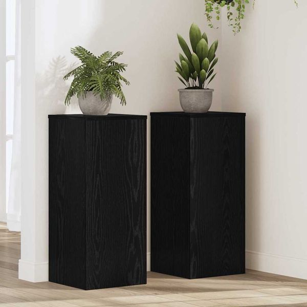 vidaXL Pflanzenständer 2 pcs Schwarz Eichen-Optik 30 x 30 x 70 cm 869232