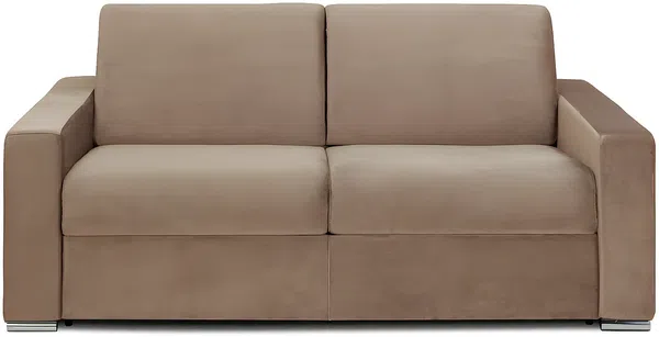 Vente-unique - CALITO Sofa SamtStoff Beige - B 223 cm94 cm x H 85 cm x L 194 cm Bild 2