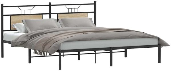 vidaXL Bettgestell ohne Matratze Sonoma-Eiche 183x203 cm Holzwerkstoff 4106796 Bild 3