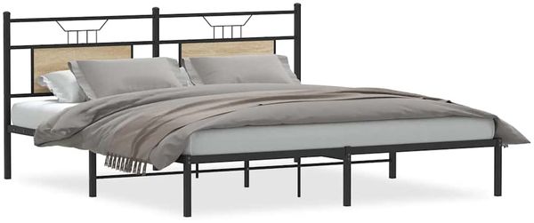 vidaXL Bettgestell ohne Matratze Sonoma-Eiche 183x203 cm Holzwerkstoff 4106796 Bild 2