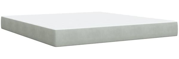 vidaXL Boxspringbett mit Matratze Hellgrau 180x200 cm Samt 3286372 Bild 6