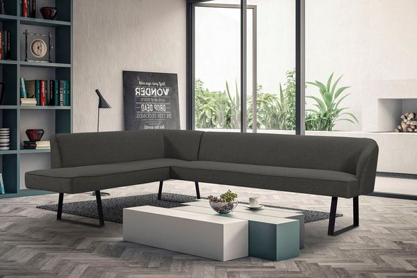 exxpo - sofa fashion Eckbank Americano, mit Keder und Metallfüßen, Bezug in verschiedenen Qualitäten
