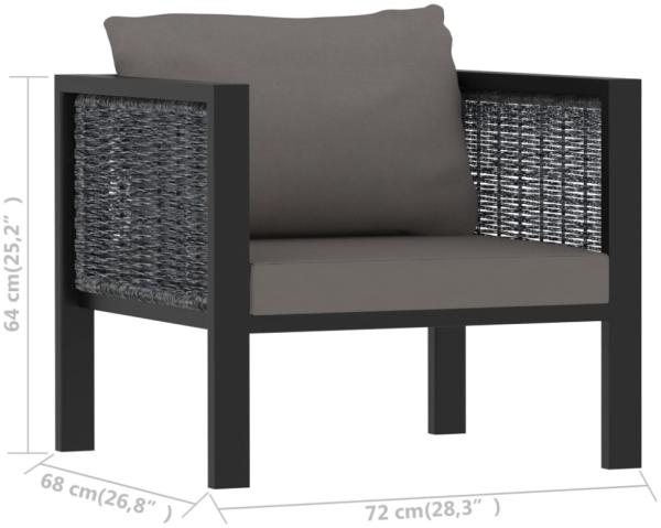 vidaXL 5-tlg. Garten-Lounge-Set mit Auflagen Poly Rattan Anthrazit 49408 Bild 12