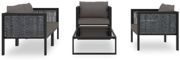vidaXL 5-tlg. Garten-Lounge-Set mit Auflagen Poly Rattan Anthrazit 49408 Bild 2
