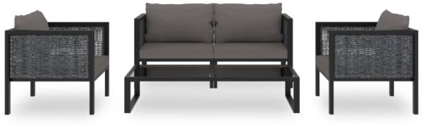 vidaXL 5-tlg. Garten-Lounge-Set mit Auflagen Poly Rattan Anthrazit 49408 Bild 5