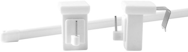 Deco-Raum Vitragenstange mit drehbaren Klemmträgern, Ø 10 mm, 1-läufig, ausziehbar, geklemmt, kein Bohren, Metall-Kunststoff, Komplett-Set