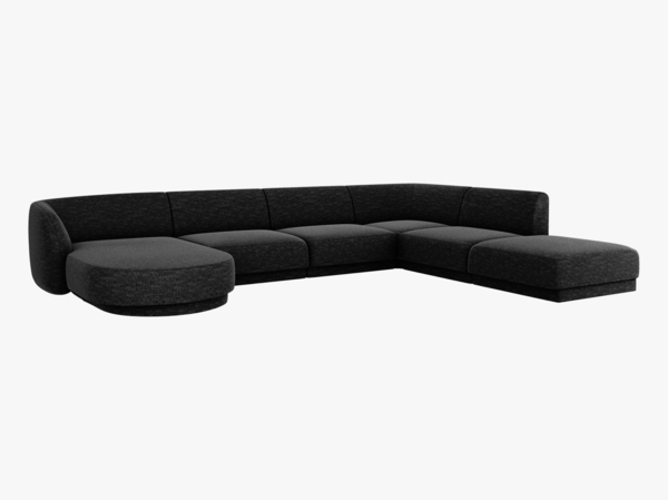 Micadoni Panorama-Ecksofa Miley 6-Sitzer Rechts Chenille Eden Anthrazit