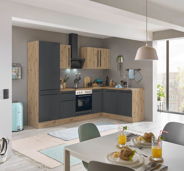 KOCHSTATION Winkelküche Florida, Stellbreite 270x165 cm, wahlweise mit E-Geräten, mit Softclose für Türen und Schubkästen