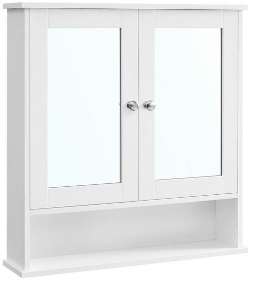 Vasagle Spiegelschrank 2 Spiegeltüren und Ablage, verstellbare Regalebene