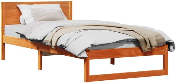 vidaXL Bettrahmen Wachsbraun 90 x 200 cm Massives Kiefernholz 873291 Bild 2