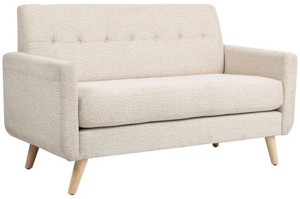 HOMCOM 2-Sitzer Polstersofa im Modern-Stil mit Holzbeine, Samtoptik, Doppelsofa 1 Teile, für Schlafzimmer, Wohnzimmer, Beige Bild 4