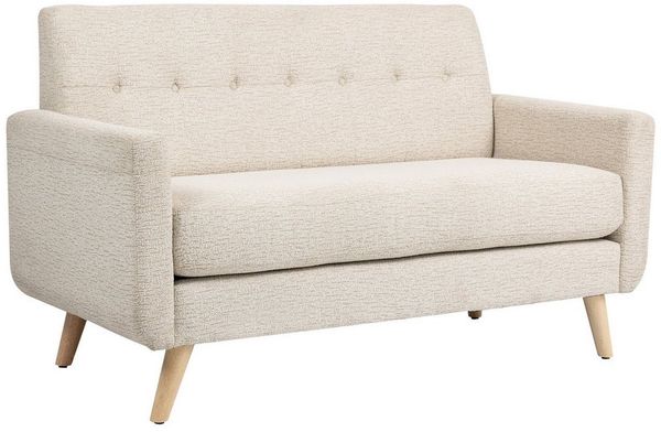 HOMCOM 2-Sitzer Polstersofa im Modern-Stil mit Holzbeine, Samtoptik, Doppelsofa 1 Teile, für Schlafzimmer, Wohnzimmer, Beige Bild 5