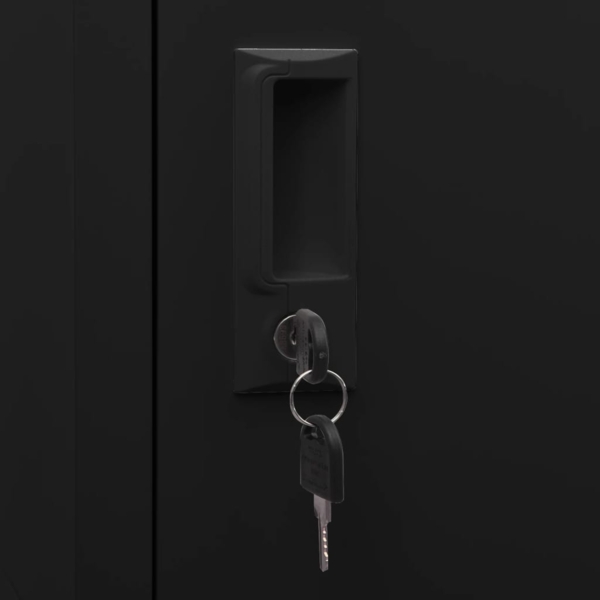 vidaXL Sattelschrank Schwarz 53x53x140 cm Stahl 339601 Bild 7