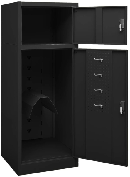 vidaXL Sattelschrank Schwarz 53x53x140 cm Stahl 339601 Bild 4