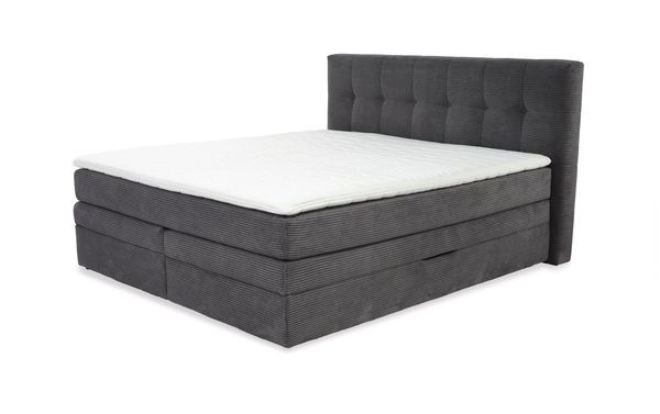 Jockenhöfer 'Amy' Boxspringbett, 180x200 cm, Cord Grau