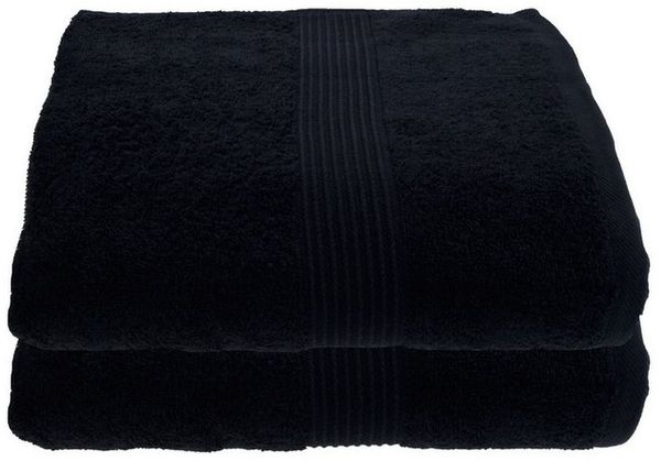 Julie Julsen Saunatuch 2-Saunatuch-Schwarz-Saunatuch 80x200 cm, Baumwolle (2-St)