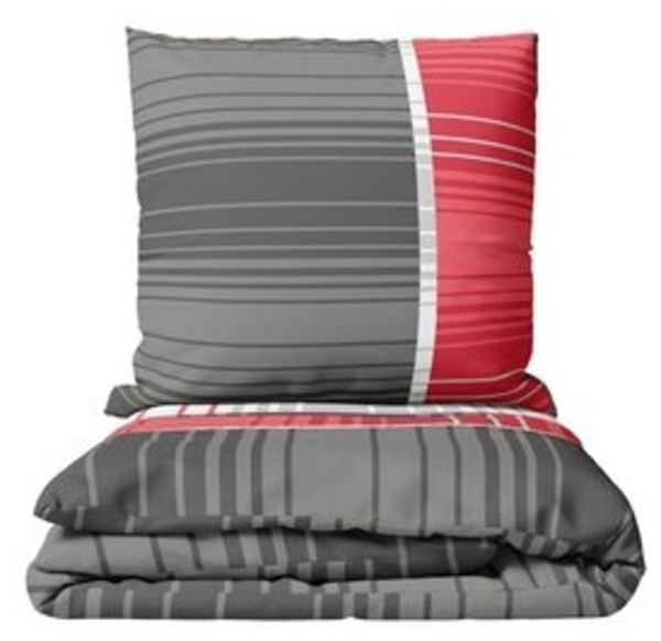 Leonado Vicenti Bettwäsche Allergiker geeignet 135x200, 155x200 oder 155x220, Microfaser, 2 teilig, weich und pflegeleicht, gestreift Bild 6