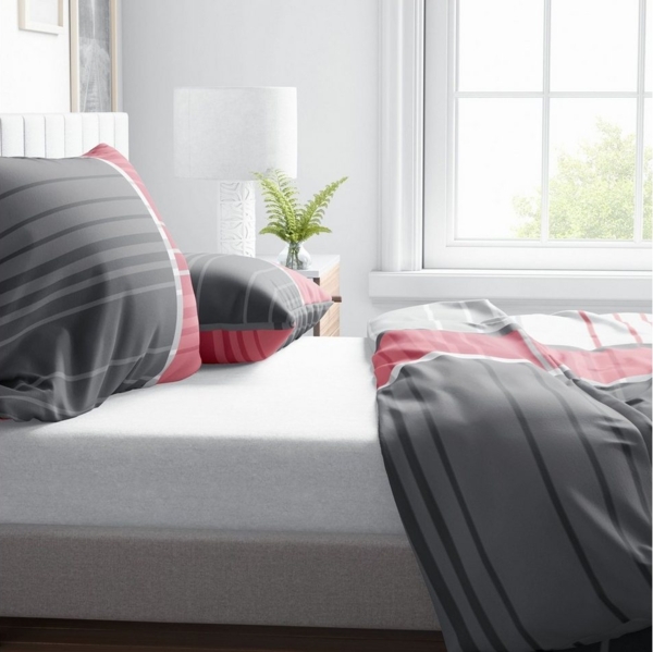 Leonado Vicenti Bettwäsche Allergiker geeignet 135x200, 155x200 oder 155x220, Microfaser, 2 teilig, weich und pflegeleicht, gestreift Bild 2