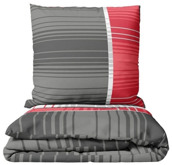 Leonado Vicenti Bettwäsche Allergiker geeignet 135x200, 155x200 oder 155x220, Microfaser, 2 teilig, weich und pflegeleicht, gestreift Bild 4