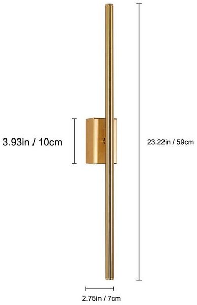 Riserva LED Wandstrahler LED Langstreifen Wandleuchte, schlichte Wandleuchte, 6W, gold, Weißes Licht, für Büros, Flure, Schlafzimmer, Cafés