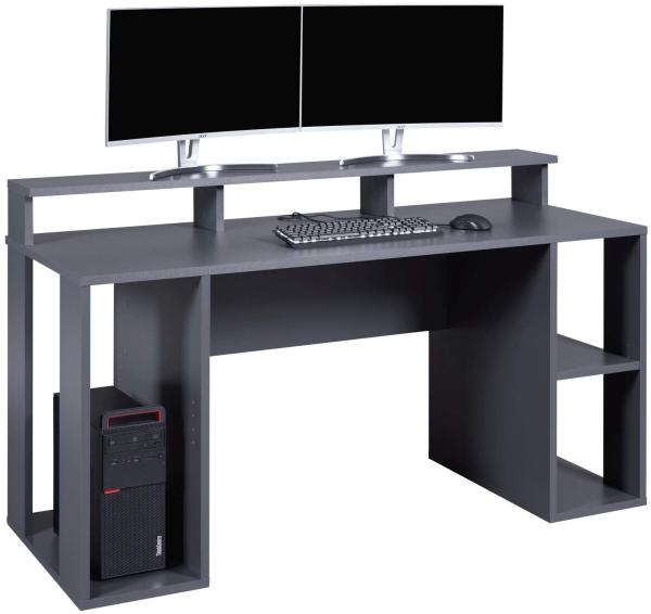 Computertisch MATCHPOINT Gaming Tisch Graphit Grau