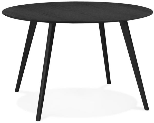 Kadima Design Esstisch, Holz, Rund, Ø 120 cm, Skandi-Stil, Schwarz. 120x120x75 cm