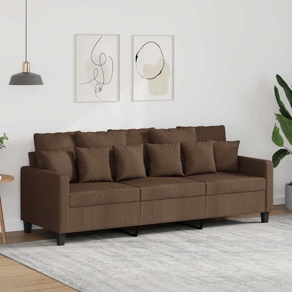 vidaXL 3-Sitzer-Sofa Braun 180 cm Stoff 359278