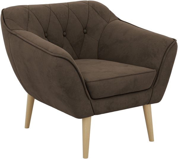 Polstersessel PIRS 1 skandinavischer Design 1-Sitzer, Sessel mit Wellenfederung, Buche Füße, Einzelsessel, Hoher Sitzkomfort - Braun Velvet Bild 8