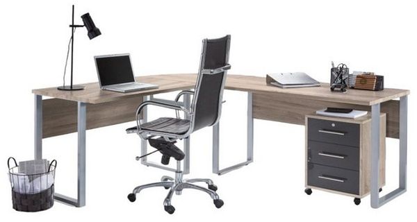 moebel-dich-auf Schreibtisch OFFICE EDITION (in verschiedenen Farben, 2-St, inkl. Rollcontainer), wechselseitig montierbar Bild 4
