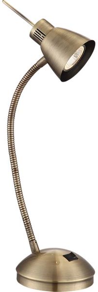 LED Tischleuchte, Metall altmessing, flexibel, H 44 cm Bild 4