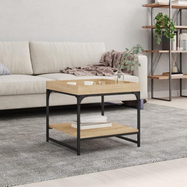 vidaXL Couchtisch Sonoma-Eiche 49,5x49,5x45 cm Holzwerkstoff 832809