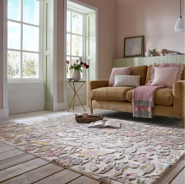 FLAIR RUGS Wollteppich Tania Floral, rechteckig, Höhe: 19 mm, mit verspieltem Blumen-Design