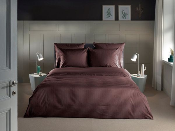 Heckett and Lane Mako Satin 1 x Bettwäsche 135x200 cm + 1 x Kissenbezug 80x80 cm Banda Marsala Brown